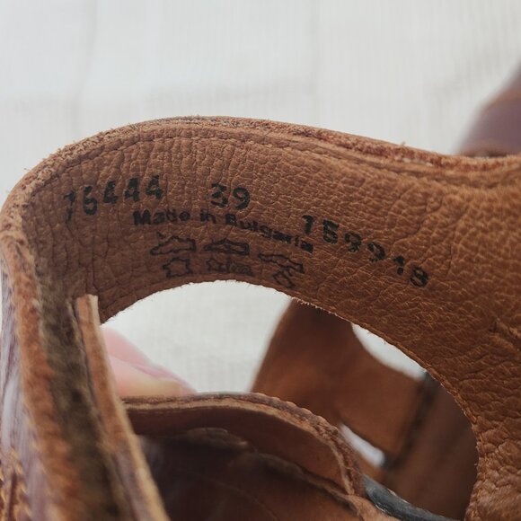 Josef Seibel Sandals Womens 39 /8  Slingback Strappy Brown Leather Open Toe - Picture 9 of 11